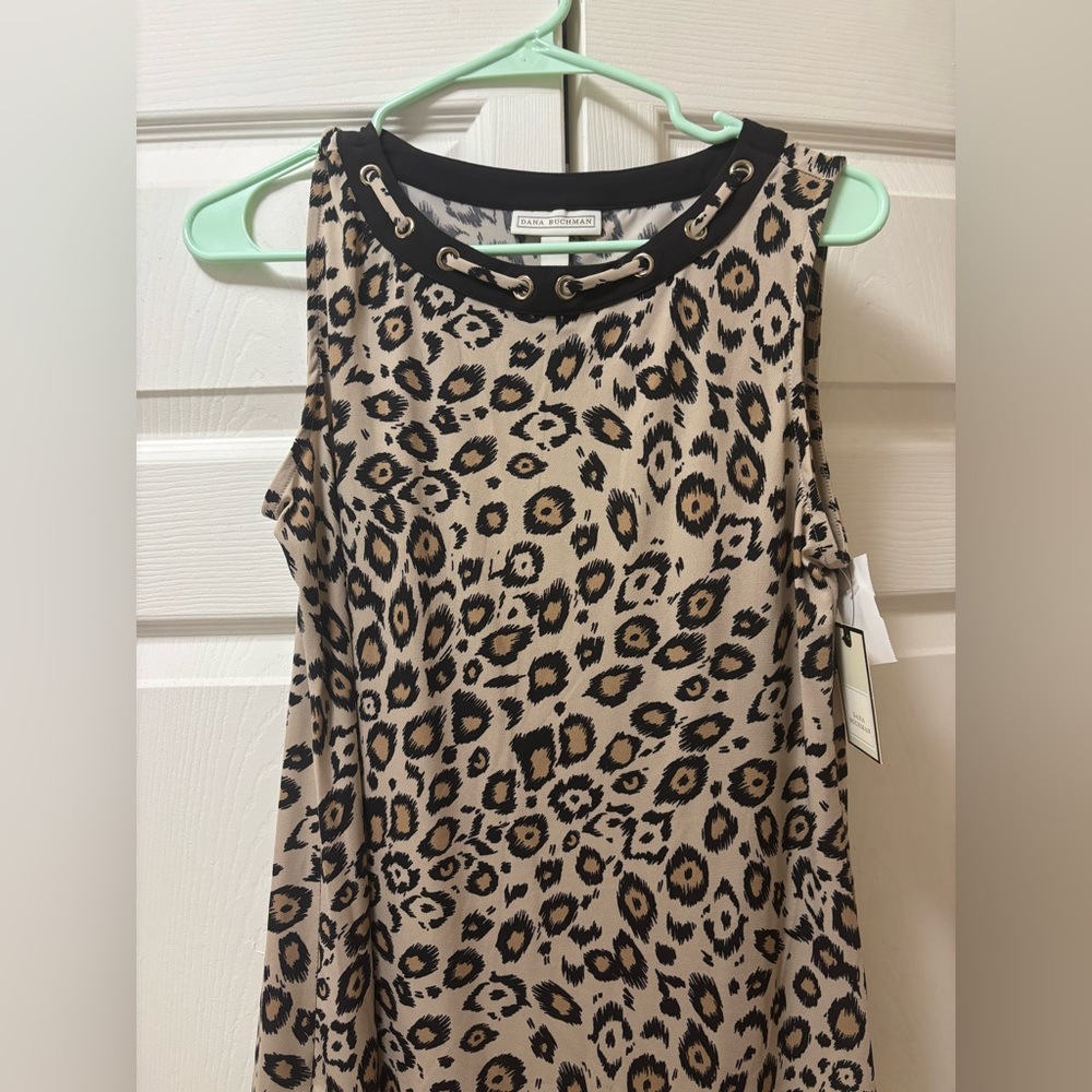 Dana Buchman Leopard Print Sleeveless Blouse